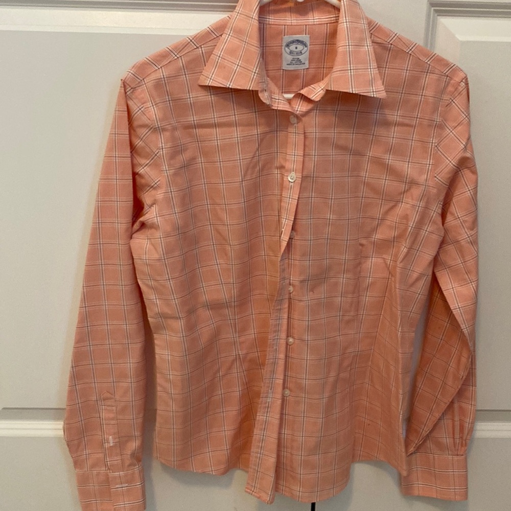 Peach plaid Brooks Brothers blouse